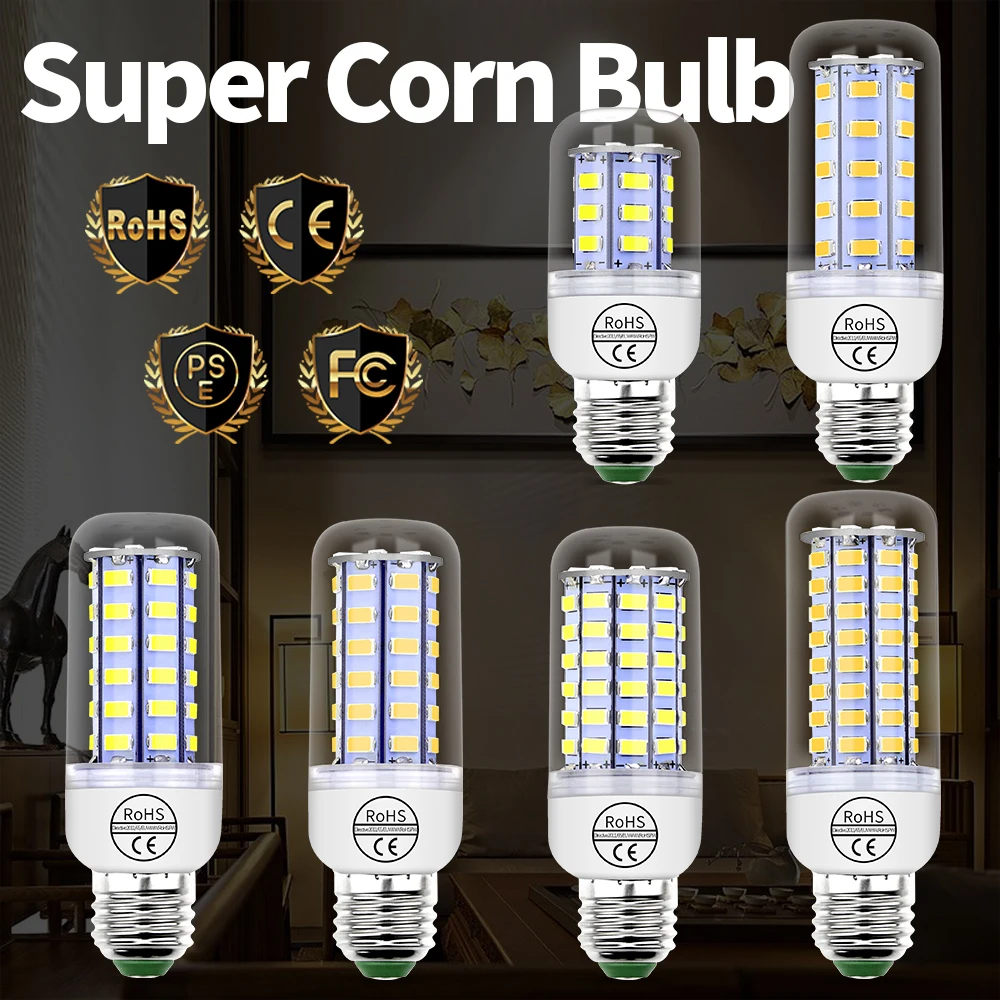 

E27 LED Corn Light E14 Lamp Bulb B22 Halogen lamp LED 220V Bombillas GU10 Spotlight Bulb G9 Candle Ampoule 24 36 48 56 69 72leds