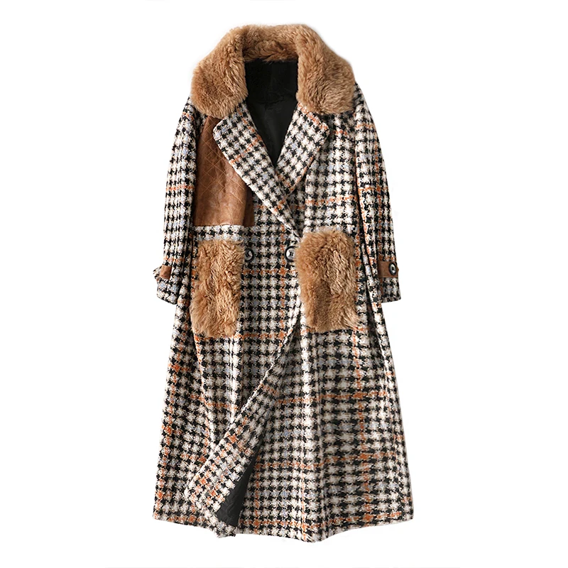 Top Designer Womens Casual Wool Spliced Coat Long Thicken Mixed Colors Slim Single Button Vintage Winter Woolen Cloth Jackets
Top Designer Womens Casual Wool Spliced Coat Long Thicken Mixed Colors Slim Single Button Vintage Winter Woolen Cloth Jackets