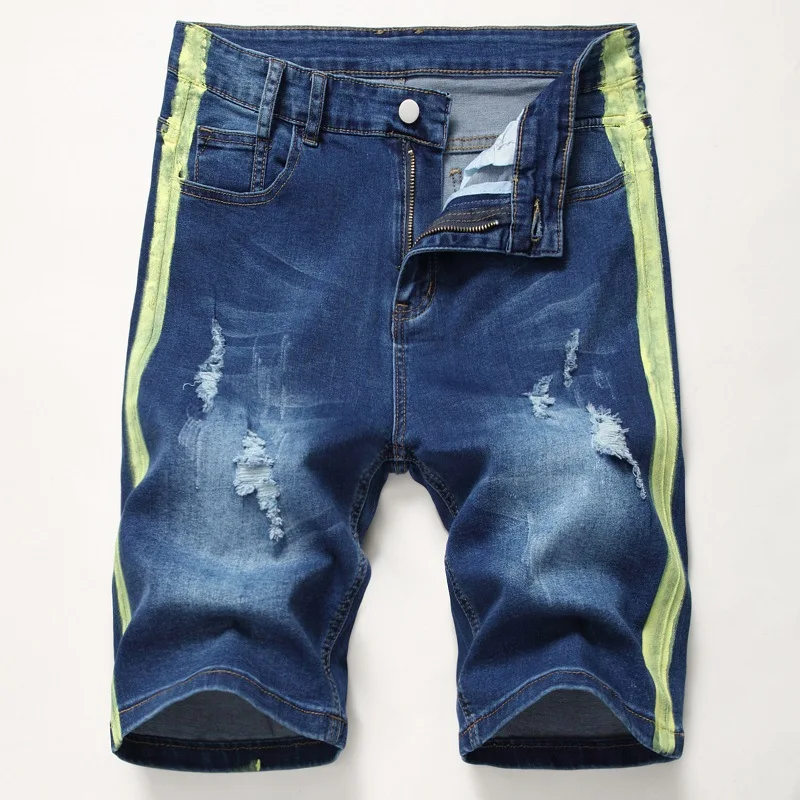 Ripped Jeans Shorts Men's Colorful Side Stripe Denim Shorts Men Casual Shorts Summer Men Clothing Contrast Shorts Streetwear
Ripped Jeans Shorts Men's Colorful Side Stripe Denim Shorts Men Casual Shorts Summer Men Clothing Contrast Shorts Streetwear