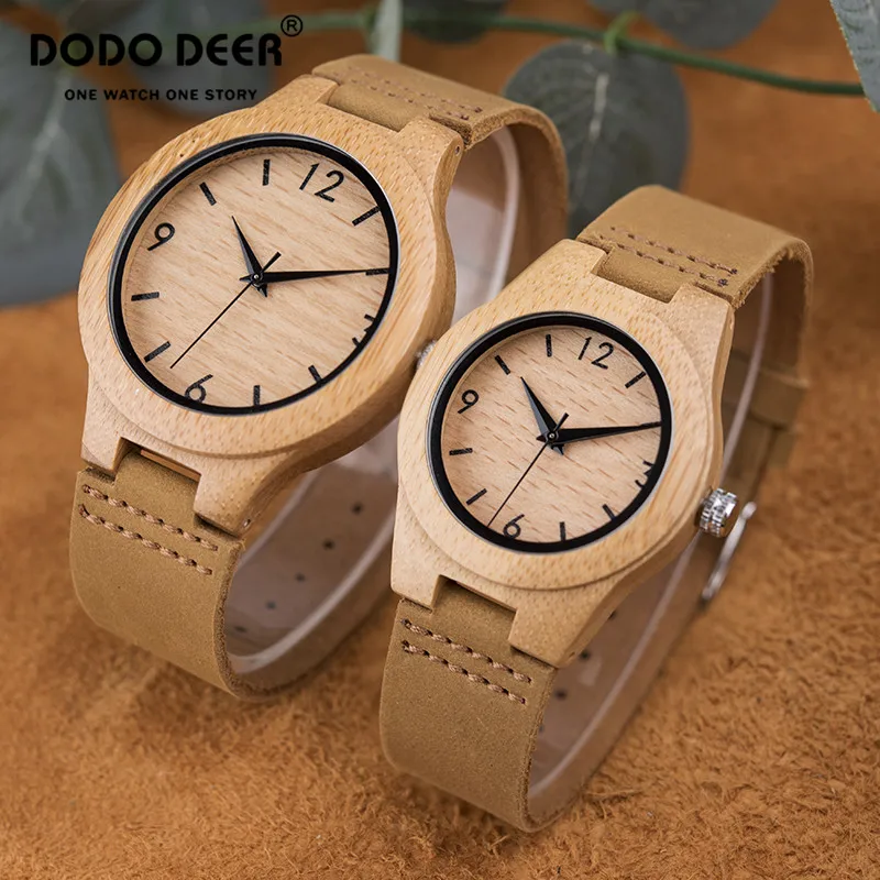 Фото Часы DODO DEER деревянные для мужчин и женщин простые кварцевые - купить