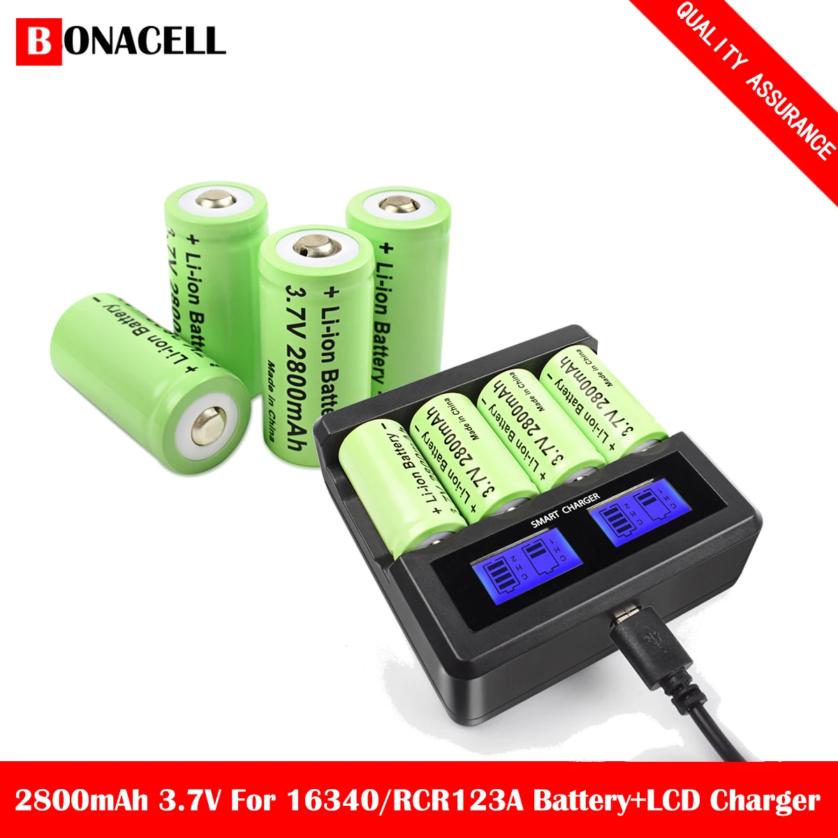 Bonacell 3.7V 2800mAh Li-ion 16340 Battery CR123A Rechargeable Batteries CR123 for Laser Pen LED Flashlight Cell,Security Camera
Bonacell 3.7V 2800mAh Li-ion 16340 Battery CR123A Rechargeable Batteries CR123 for Laser Pen LED Flashlight Cell,Security Camera