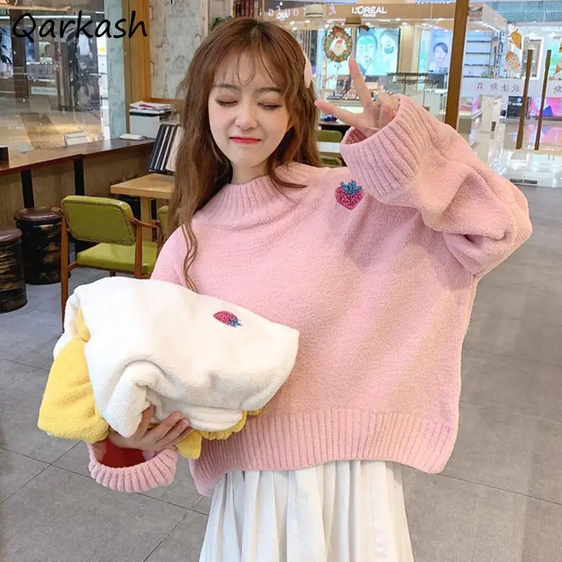 Pullovers Women Embroidery Sweet Autumn Mujer Simple Sweater Loose Preppy Leisure Cozy All-match College Popular Lovely Ins New
Pullovers Women Embroidery Sweet Autumn Mujer Simple Sweater Loose Preppy Leisure Cozy All-match College Popular Lovely Ins New
