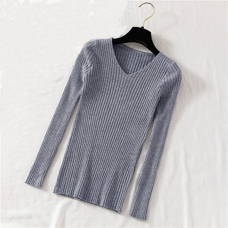 Basic V-Neck Solid Women Autumn Winter Sweater Pullover Female Knitted Sweater Slim Long Sleeve Sweater
Basic V-Neck Solid Women Autumn Winter Sweater Pullover Female Knitted Sweater Slim Long Sleeve Sweater
