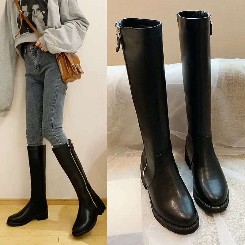 Long Boots Women 2020 New Autumn and Winter Plus Velvet All-match But Knee Boots High Boots Small Knight Boots Leather Boots
Long Boots Women 2020 New Autumn and Winter Plus Velvet All-match But Knee Boots High Boots Small Knight Boots Leather Boots