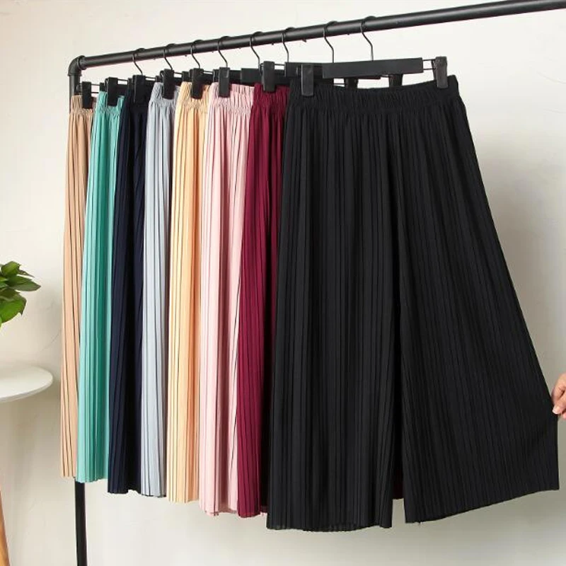 HStar 2020 summer chiffon women casual wide leg pants loose pleated ankle length pants elastic waist bottoms pants
HStar 2020 summer chiffon women casual wide leg pants loose pleated ankle length pants elastic waist bottoms pants