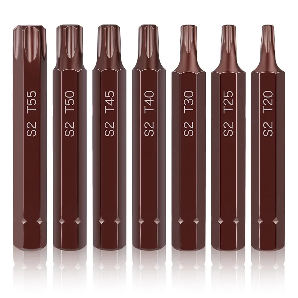 7Pcs S2 Alloy Magnetic Screwdriver Bits 75mm Long Torx Screw Driver Batch Head Hex Shank T20 T25 T30 T40 T45 T50 T55
7Pcs S2 Alloy Magnetic Screwdriver Bits 75mm Long Torx Screw Driver Batch Head Hex Shank T20 T25 T30 T40 T45 T50 T55
