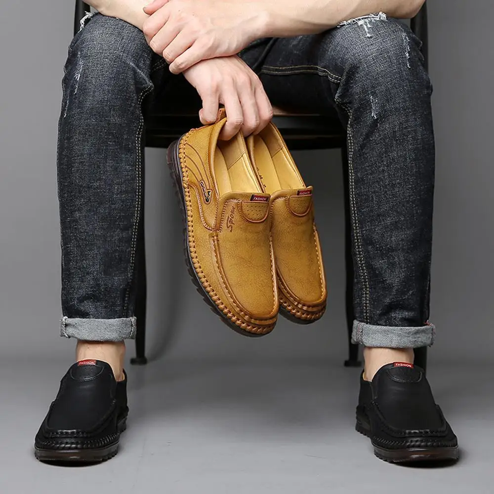 New Men Leather Shoes Good Quality Hand Sewing Driving Shoes For Men Slip-On Shoes Soft Sole Men Casual Shoes Hard-Wearing
New Men Leather Shoes Good Quality Hand Sewing Driving Shoes For Men Slip-On Shoes Soft Sole Men Casual Shoes Hard-Wearing