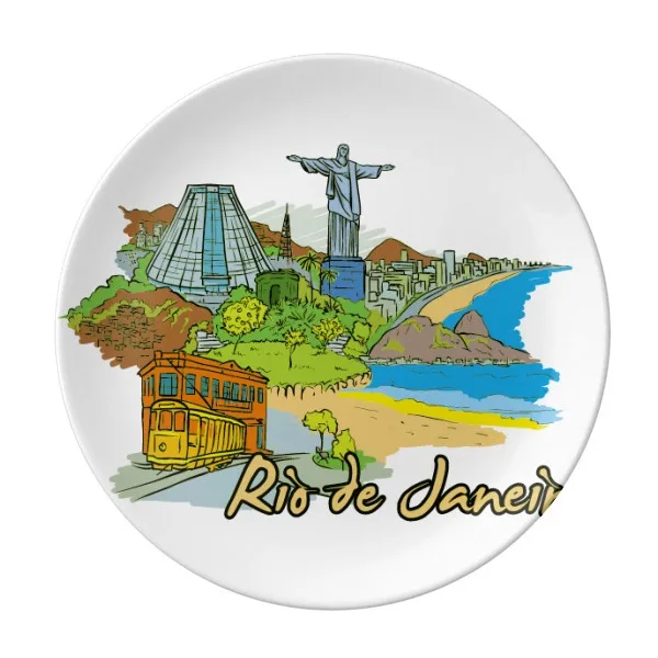 Hand-painted Brazil Rio De Janeiro Dessert Plate Decorative Porcelain 8 inch Dinner Home
Hand-painted Brazil Rio De Janeiro Dessert Plate Decorative Porcelain 8 inch Dinner Home