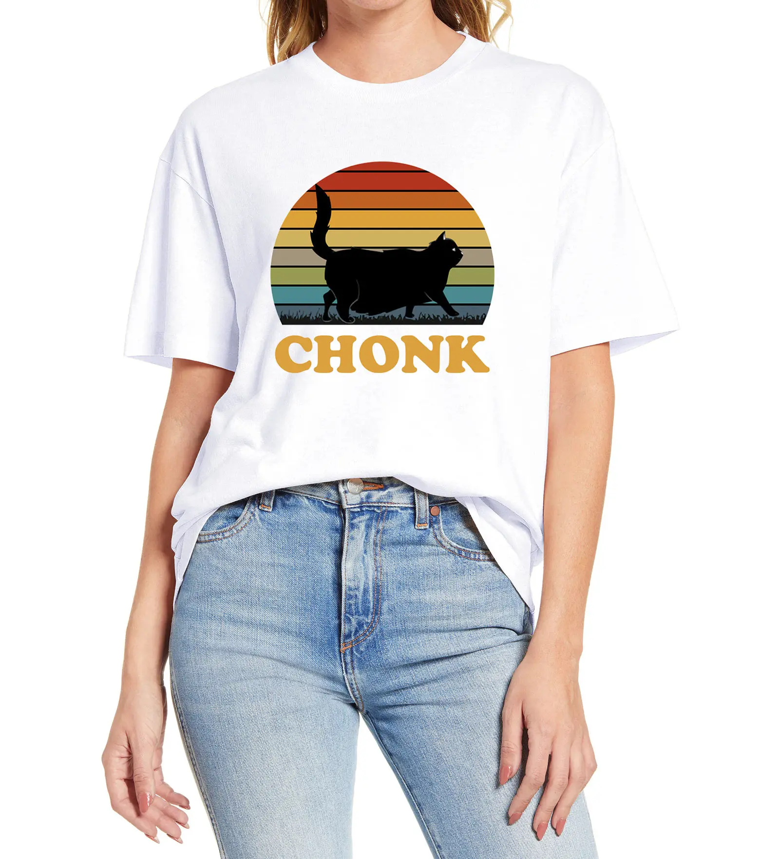 100% Cotton Tshirt Black Cat Chonk Cat Oh Lawn He Comin Funny Cotton Women's T Shirt Unisex Tee Oversize
100% Cotton Tshirt Black Cat Chonk Cat Oh Lawn He Comin Funny Cotton Women's T Shirt Unisex Tee Oversize