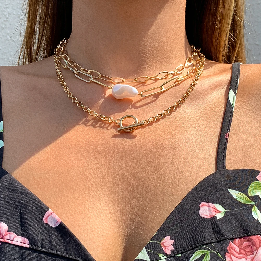 IngeSight.Z Gold Color Link Chain Toggle Choker Necklaces Multi Layered Imitation Pearl Chain Pendant Necklaces Women Jewelry
IngeSight.Z Gold Color Link Chain Toggle Choker Necklaces Multi Layered Imitation Pearl Chain Pendant Necklaces Women Jewelry