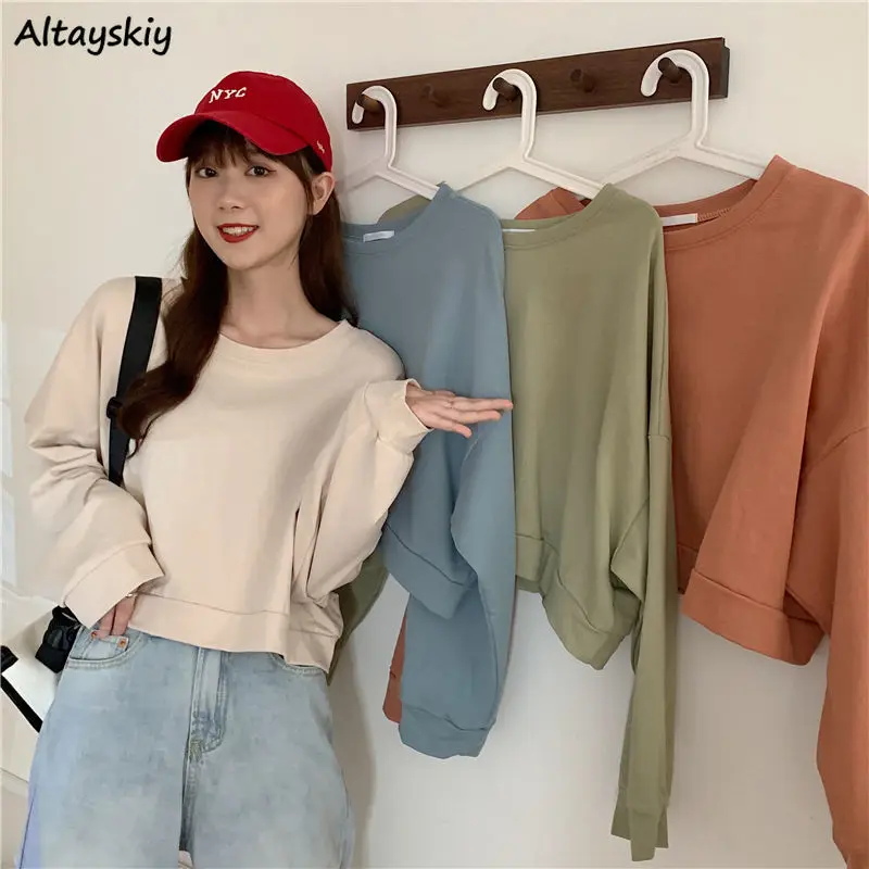 Hoodies Women Students Solid Basic Cropped O-neck Casual College Girls Simple Sweet Harajuku Streetwear Loose Ins Korean Chic
Hoodies Women Students Solid Basic Cropped O-neck Casual College Girls Simple Sweet Harajuku Streetwear Loose Ins Korean Chic