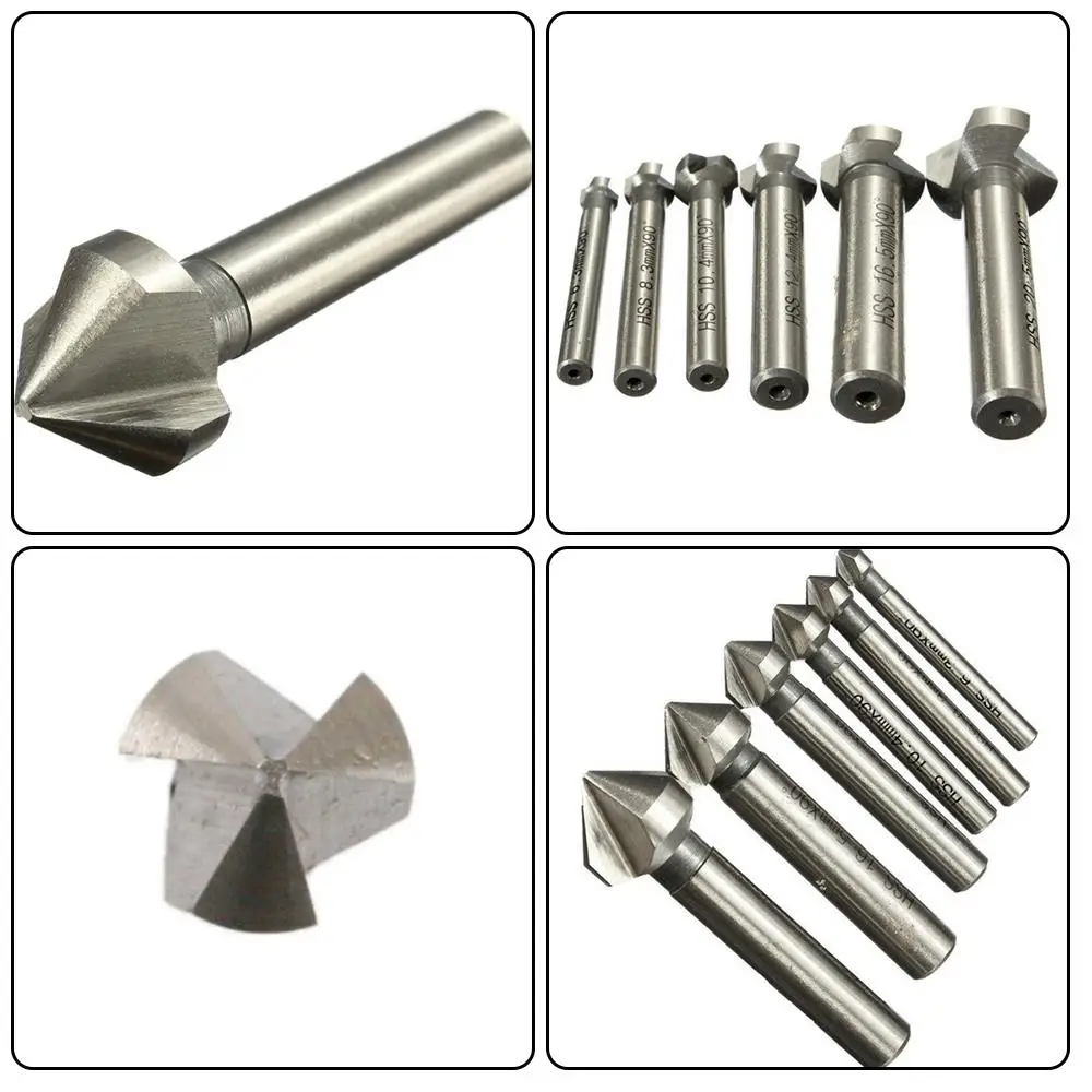 Durable 6pcs/Set Chamfer Bit Three Blade Drill Carpentry Electrical Accessories Hole Opener Practical Carbide 90° Twist Drill
Durable 6pcs/Set Chamfer Bit Three Blade Drill Carpentry Electrical Accessories Hole Opener Practical Carbide 90° Twist Drill