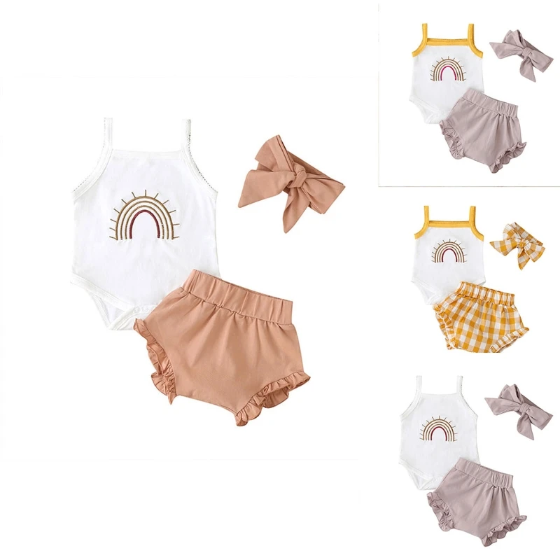T5EC Newborn Baby Girls Outfit Sleeveless Camisole Bodysuit Ruffles Shorts Headband
T5EC Newborn Baby Girls Outfit Sleeveless Camisole Bodysuit Ruffles Shorts Headband