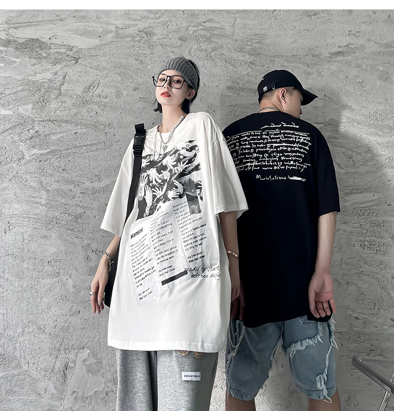 Vefadisa Black White Streetwear Summer Couple T-shirt 2021 Letter Print Female T-shirt Plus Size Short Sleeve Top QYF5729
Vefadisa Black White Streetwear Summer Couple T-shirt 2021 Letter Print Female T-shirt Plus Size Short Sleeve Top QYF5729