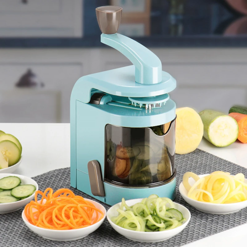 Spiral Vegetable Slicer with 4 Rotating Blades Multifunction Fruit Potato Cucumber Carrot Cutter Adjustable Tools Peeler Kitchen
Spiral Vegetable Slicer with 4 Rotating Blades Multifunction Fruit Potato Cucumber Carrot Cutter Adjustable Tools Peeler Kitchen