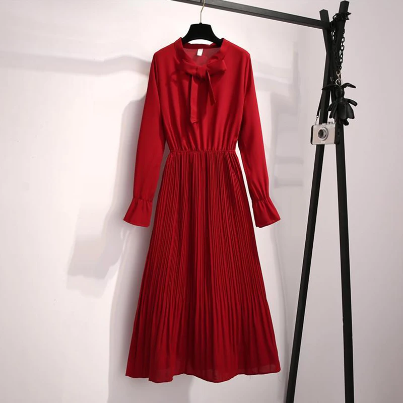 New Autumn V-Neck Chiffon Dress High Waist Elegant Women Mid-calf Dress A-Line Dress Women
New Autumn V-Neck Chiffon Dress High Waist Elegant Women Mid-calf Dress A-Line Dress Women