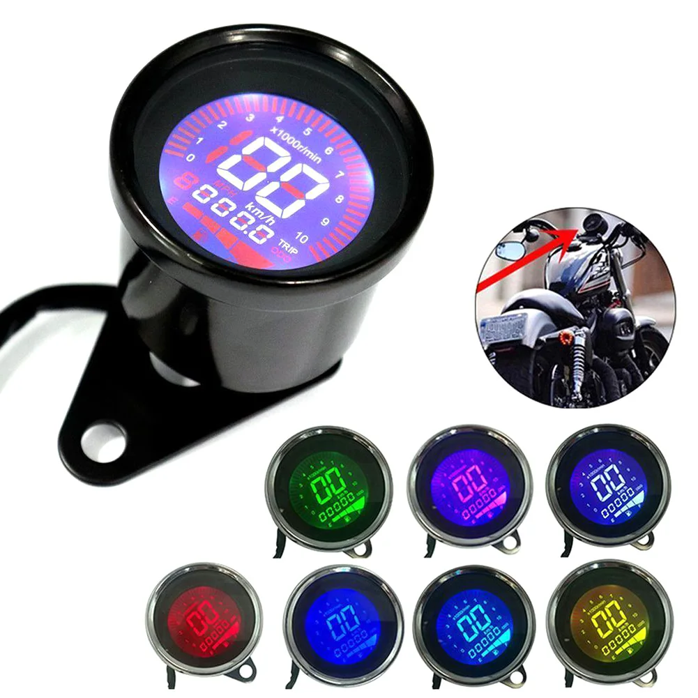 Universal Motorcycle Speedometer Backlight LCD Digital Tachometer Odometer 7 Colors Adjust
Universal Motorcycle Speedometer Backlight LCD Digital Tachometer Odometer 7 Colors Adjust