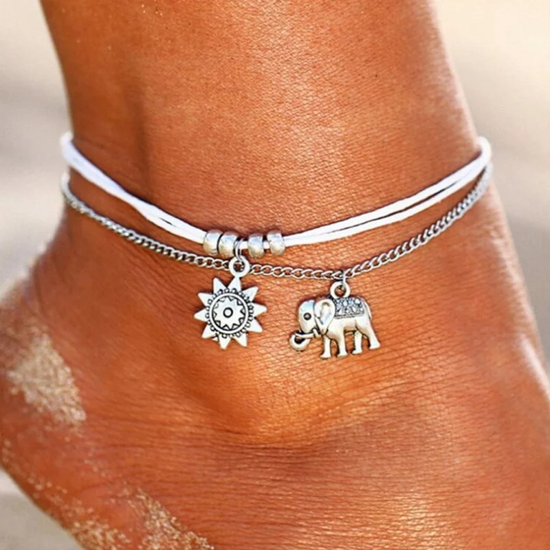 Wax rope anklets elephant sunflower geometric retro fashion and personality multilayer contracted ACTS the role of women's feet
Wax rope anklets elephant sunflower geometric retro fashion and personality multilayer contracted ACTS the role of women's feet