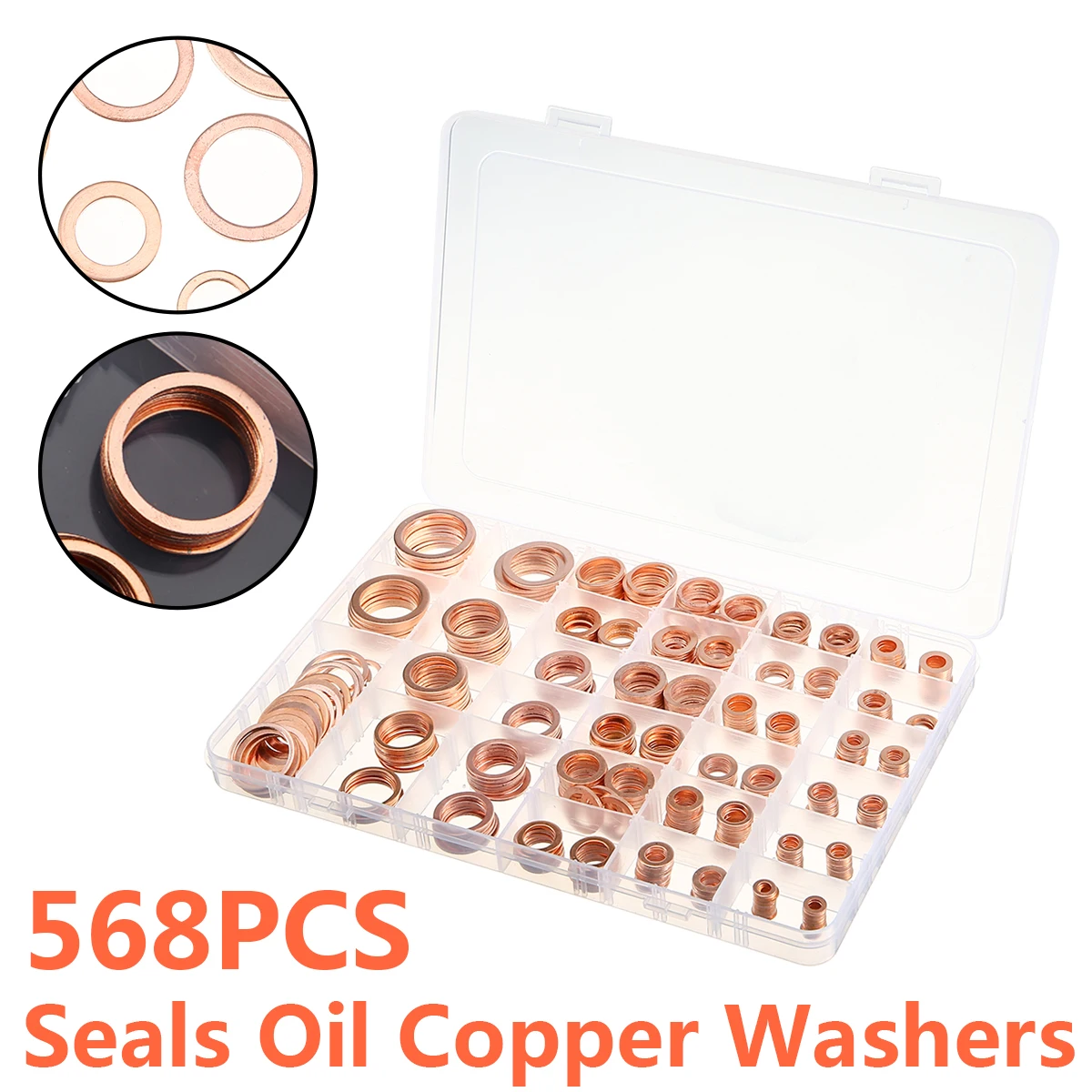 Mayitr 568pcs M5-M28 Car Auto Sealing Ring Assortment Set Copper Seals Oil Copper Rings Copper Washers Accessories
Mayitr 568pcs M5-M28 Car Auto Sealing Ring Assortment Set Copper Seals Oil Copper Rings Copper Washers Accessories