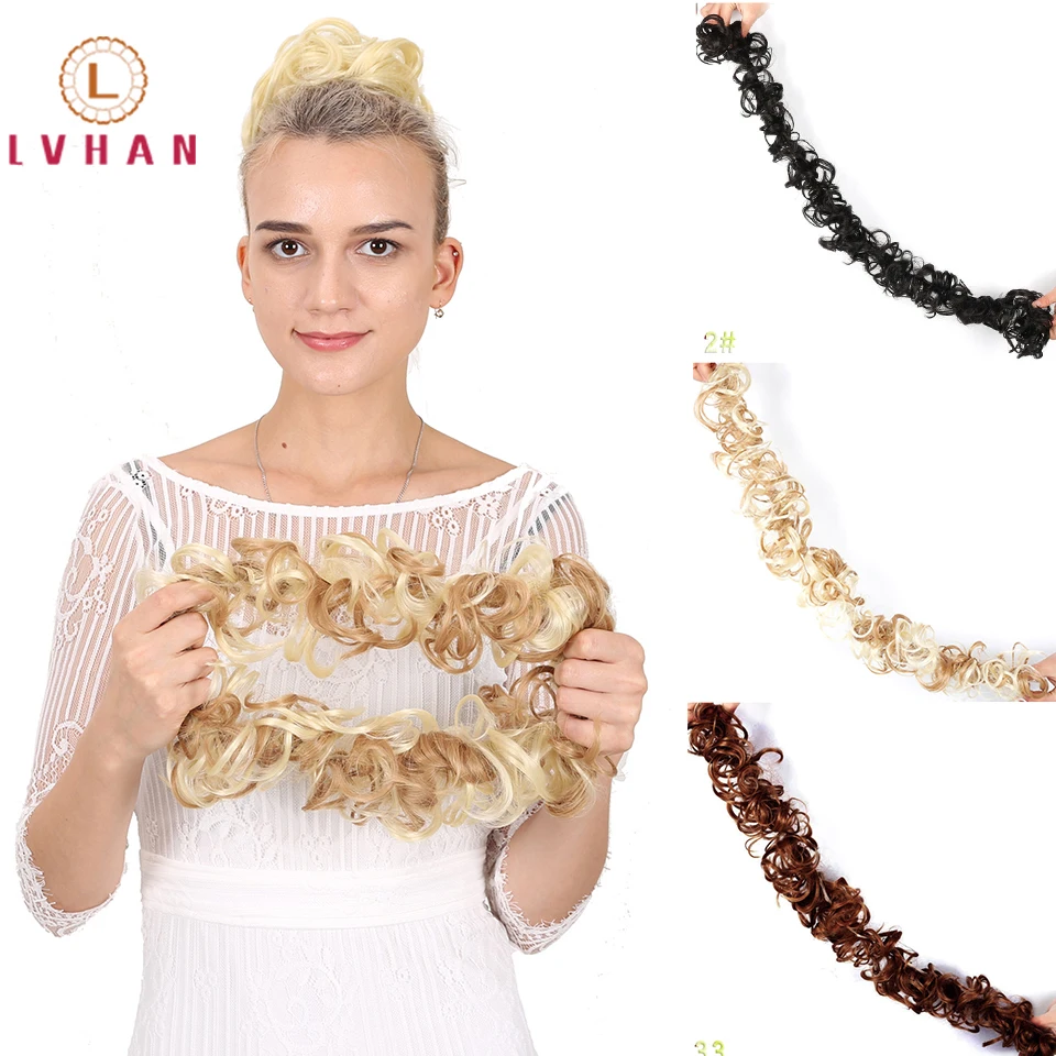 LVHAN Heat Resistant Fiber Women Black Brown Rubber Band Curly Chignon UPDO Synthetic Hairpieces Bun hair extension
LVHAN Heat Resistant Fiber Women Black Brown Rubber Band Curly Chignon UPDO Synthetic Hairpieces Bun hair extension