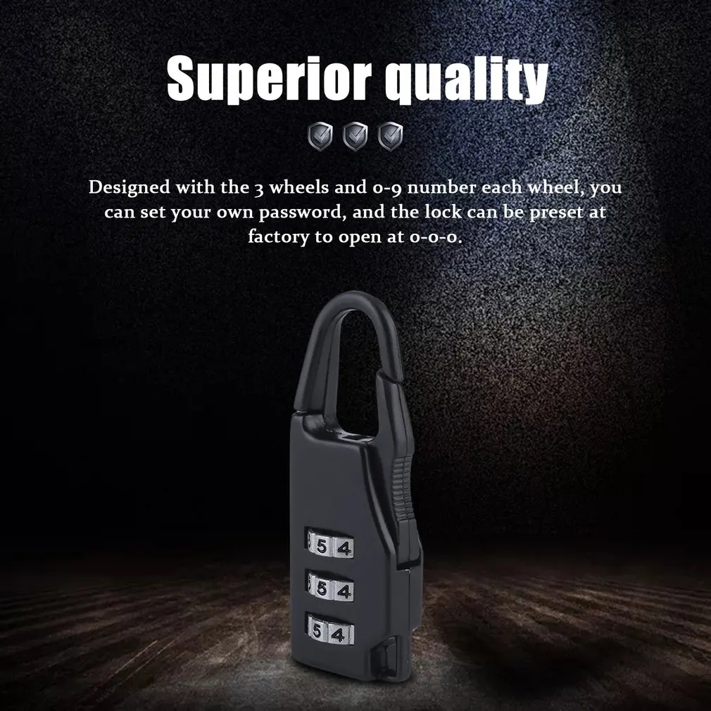 Security 3 Combination Zinc Alloy Suitcase Luggage Bag Jewelry Tool Boxes Chest Code Lock Zipper Padlock Key Padlock
Security 3 Combination Zinc Alloy Suitcase Luggage Bag Jewelry Tool Boxes Chest Code Lock Zipper Padlock Key Padlock