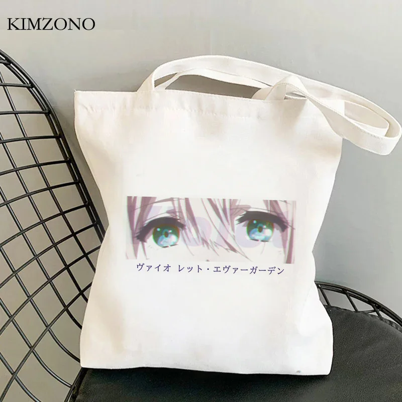 

Violet Evergarden shopping bag handbag recycle bag jute bag shopping cotton bag foldable fabric net sacola cabas