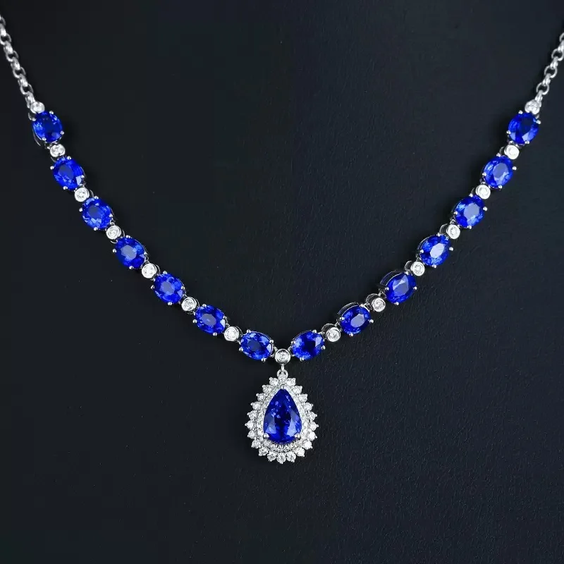 Luxury Silver Color Royal Blue Gems Necklace Water Drop Crystal Necklace Brida Necklace Wedding Jewelry Party Lover's Gifts
Luxury Silver Color Royal Blue Gems Necklace Water Drop Crystal Necklace Brida Necklace Wedding Jewelry Party Lover's Gifts