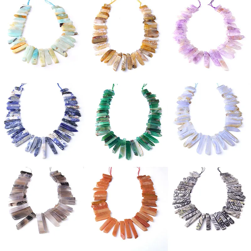 Drilled-Point-Beads Natural Amazonit Crazy Agat Point Bead 5-8MM*20-48MM Top Drilled Stick Beaded Jewelry For Pendant Making DIY
Drilled-Point-Beads Natural Amazonit Crazy Agat Point Bead 5-8MM*20-48MM Top Drilled Stick Beaded Jewelry For Pendant Making DIY