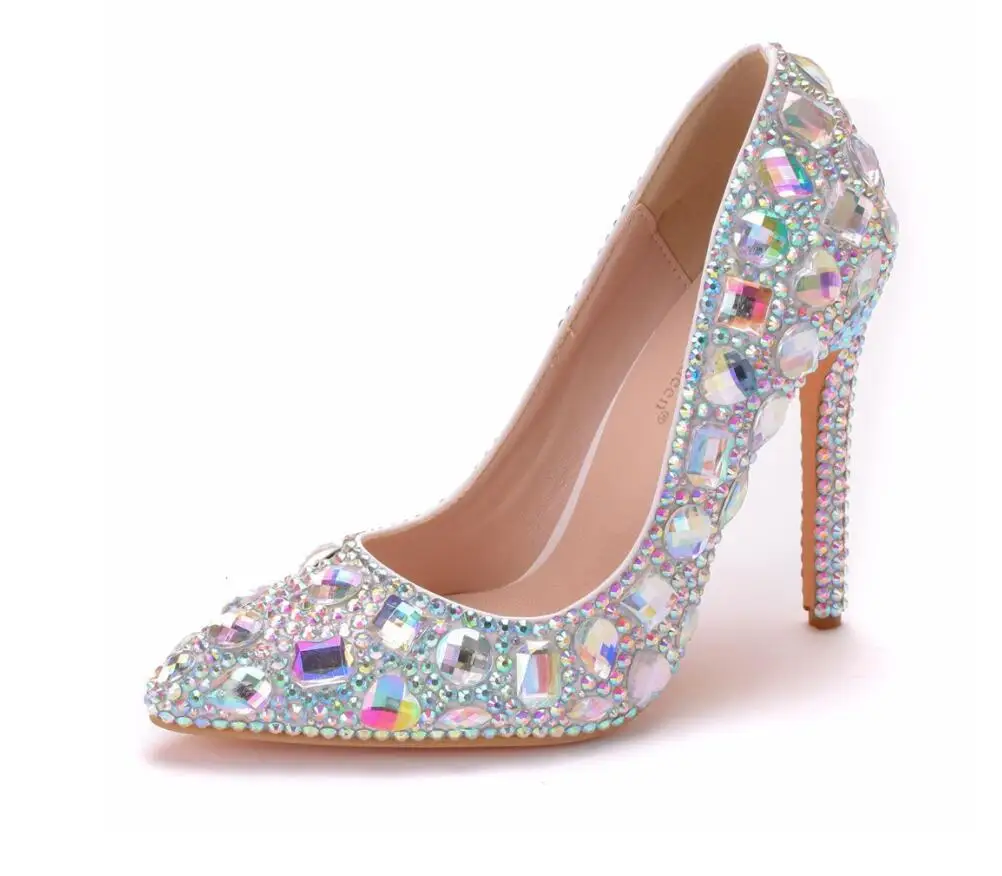 New Cinderella Crystal Shoes Heels Women Pointed Sexy bride shoes Women's High Heels Female Silver Rhinestone Wedding Shoes11cm
New Cinderella Crystal Shoes Heels Women Pointed Sexy bride shoes Women's High Heels Female Silver Rhinestone Wedding Shoes11cm