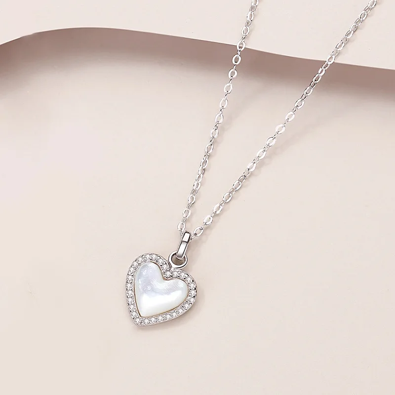 S925 Peach Heart Necklace Female Sterling Silver Full of Diamonds Simple and Versatile Clavicle Chain Pendant
S925 Peach Heart Necklace Female Sterling Silver Full of Diamonds Simple and Versatile Clavicle Chain Pendant