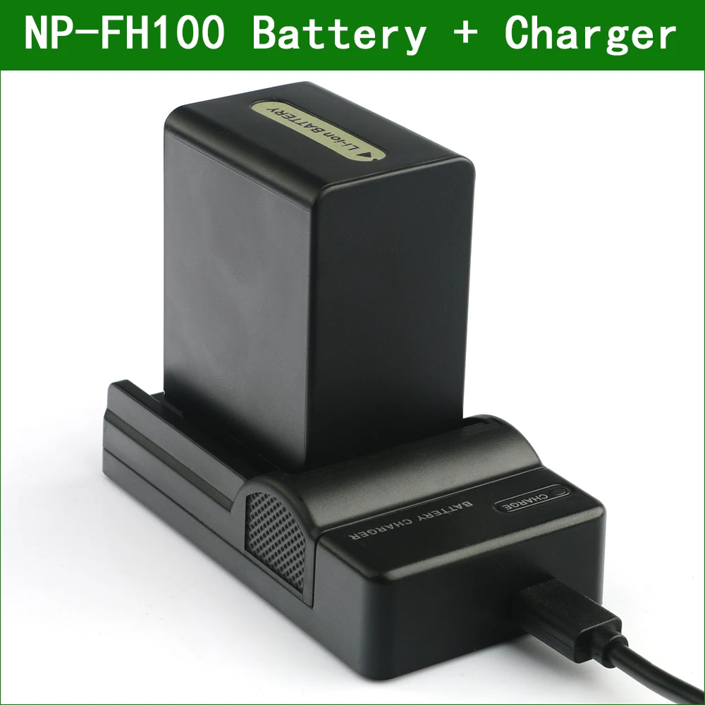 

LANFULANG NP-FH100 NP FH100 NPFH100 Camera Digital Battery + Charger For Sony DCR SX40 SX41 HDR CX105 HC9 SR12 UX20 XR100