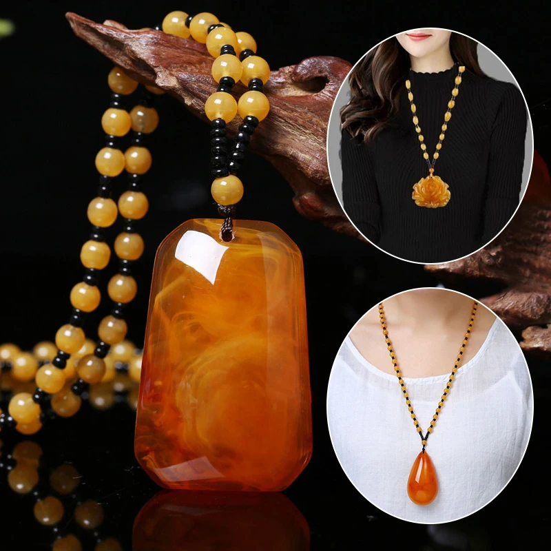 1pc New Retro Long Water Drop Pendant Necklace Female Ethnic Style Amber Carved Beaded Necklace Sweater Chain Jewelry Pendant
1pc New Retro Long Water Drop Pendant Necklace Female Ethnic Style Amber Carved Beaded Necklace Sweater Chain Jewelry Pendant