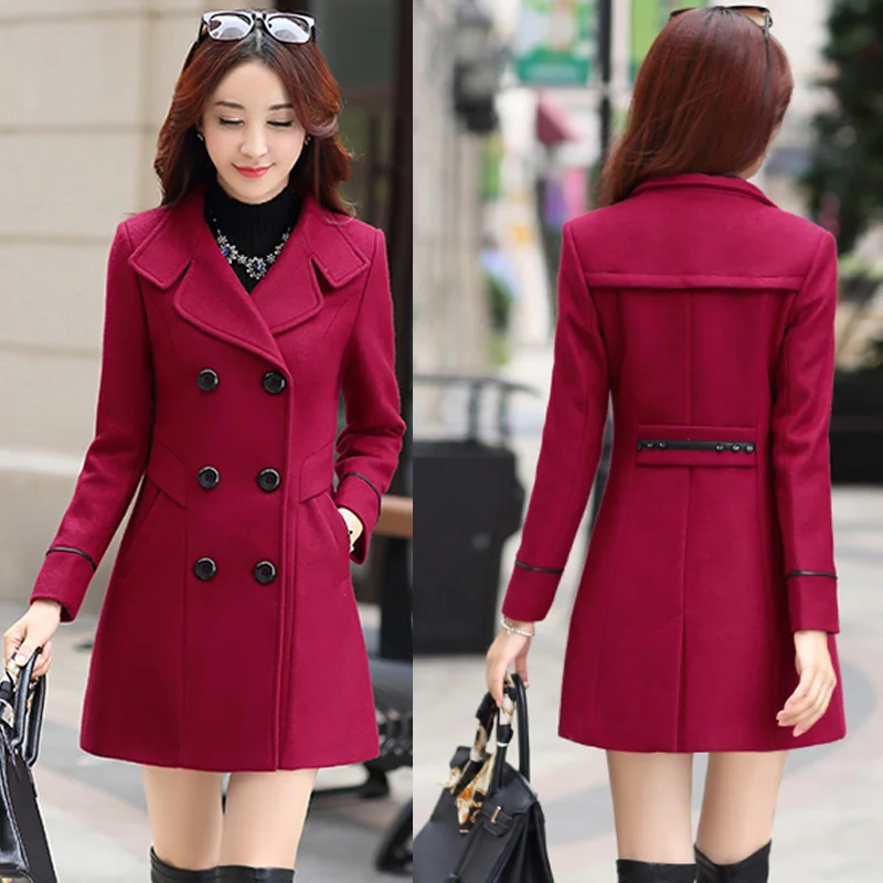 Ladies Winter Korean Waist Slim Wool Coat Double-breasted Woolen Fashion Temperament Atmosphere Top Commute Solid Color Lapel
Ladies Winter Korean Waist Slim Wool Coat Double-breasted Woolen Fashion Temperament Atmosphere Top Commute Solid Color Lapel
