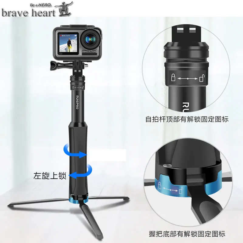 Алюминиевый штатив селфи палка монопод для gopro Go pro hero 7 6 5 4 3 sj4000 sj5000x xiaomi yi hero6 hero7