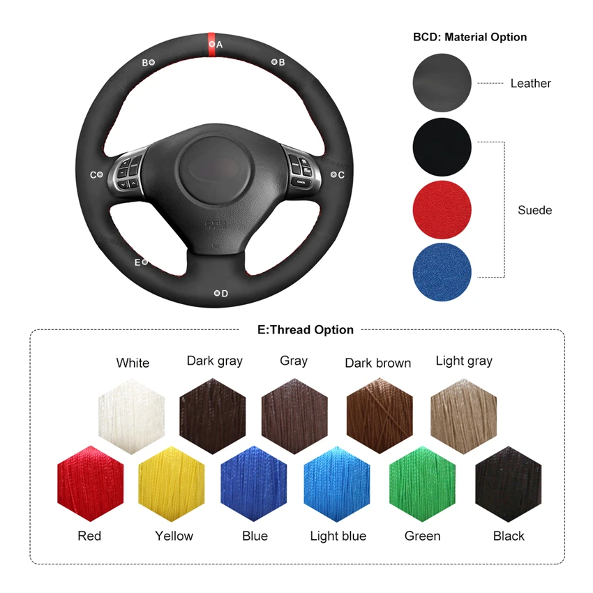 MEWANT Black Suede Car Steering Wheel Covers Braid for Subaru WRX STI Forester Legacy Outback Impreza Exiga 2008 2009 2010-2014
MEWANT Black Suede Car Steering Wheel Covers Braid for Subaru WRX STI Forester Legacy Outback Impreza Exiga 2008 2009 2010-2014