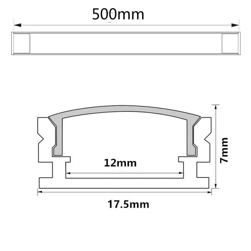 Светодиодный алюминиевый профиль 0 5 m для 3528 5630 5050 светодиодный полосы U/V форма