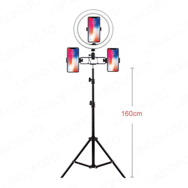 Video Light Dimmable LED Selfie Ring Light USB Ring lamp Photography Light with 3 Phone Holder And tripod stand UC9765
Video Light Dimmable LED Selfie Ring Light USB Ring lamp Photography Light with 3 Phone Holder And tripod stand UC9765