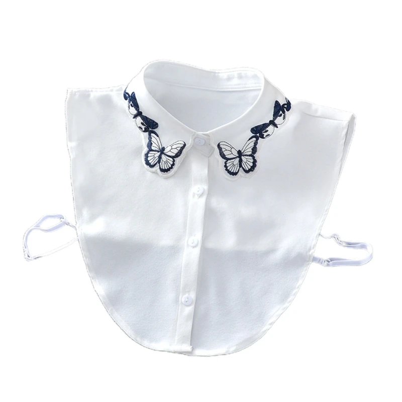 P8DB Women Vintage Butterfly Embroidery Lapel False Collar Autumn Detachable Chiffon Half Shirt Lady Layering Blouse Dickey for
P8DB Women Vintage Butterfly Embroidery Lapel False Collar Autumn Detachable Chiffon Half Shirt Lady Layering Blouse Dickey for