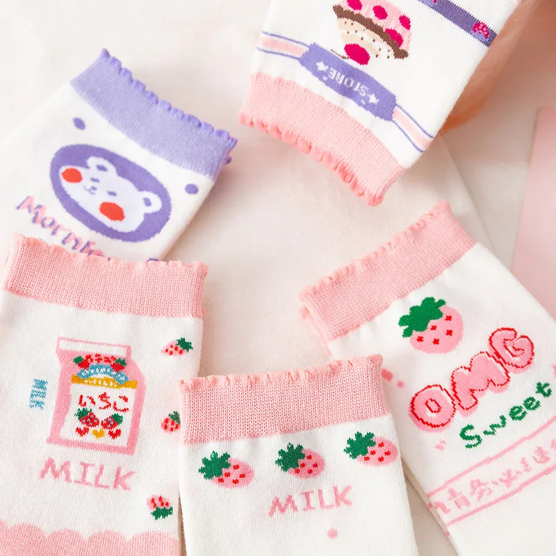 Kawaii Pink Socks Cartoon Strawberry Korean Style Harajuku Fashion Cute Calcetines Mujer Women Sokken Funny Chaussettes Femme
Kawaii Pink Socks Cartoon Strawberry Korean Style Harajuku Fashion Cute Calcetines Mujer Women Sokken Funny Chaussettes Femme