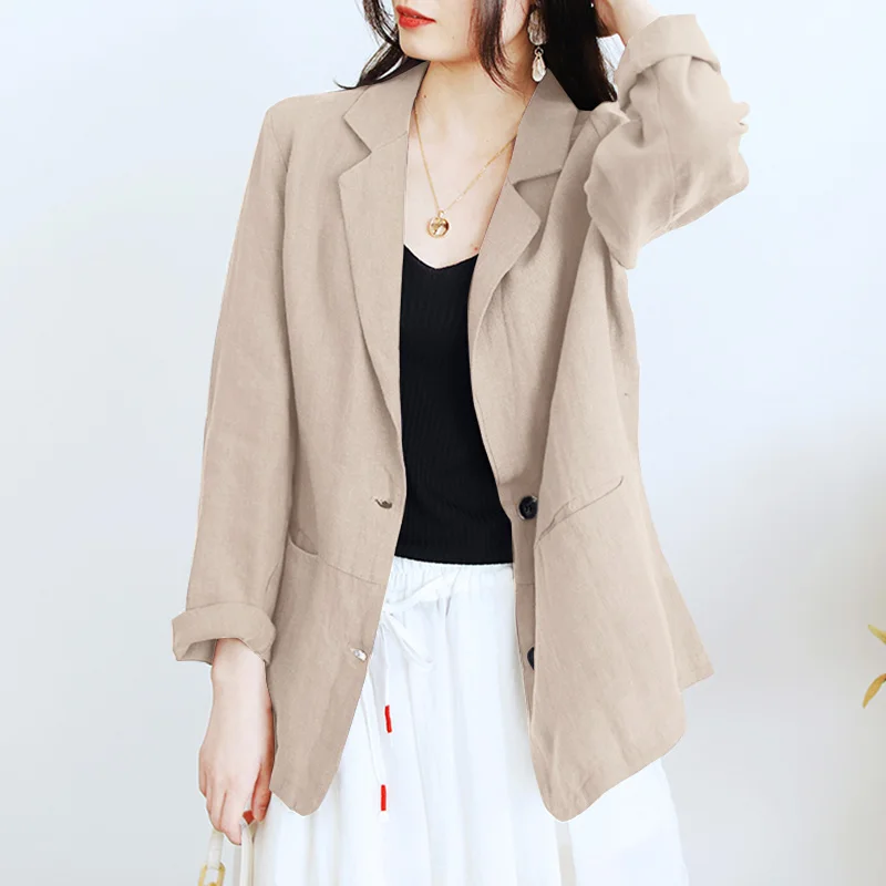 2021 Autumn Cotton Linen Office Coats ZANZEA Elegant Solid Outwear Casual Lady Lapel Long leeve Cardigans Womens Fashion Blazer
2021 Autumn Cotton Linen Office Coats ZANZEA Elegant Solid Outwear Casual Lady Lapel Long leeve Cardigans Womens Fashion Blazer