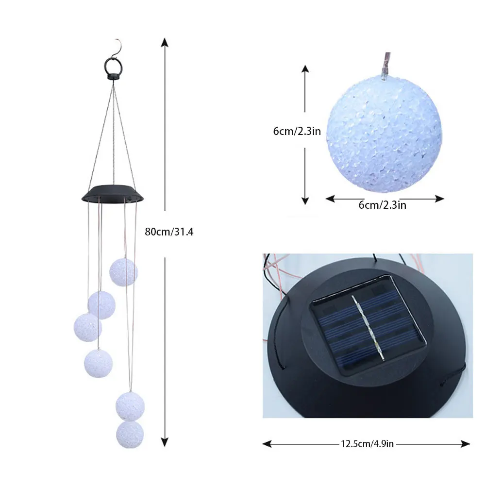 Crystal Ball Solar Light Outdoor Powered LED Wind Chime Color Change Christmas Outdoor Light Garden Light Christmas Decor Light 
Crystal Ball Solar Light Outdoor Powered LED Wind Chime Color Change Christmas Outdoor Light Garden Light Christmas Decor Light
