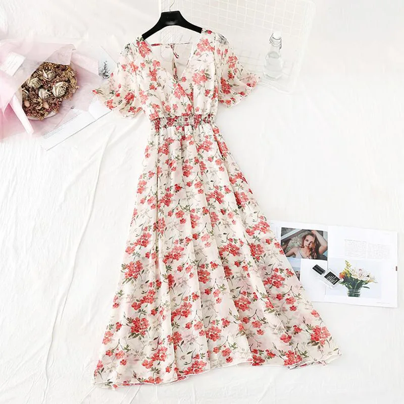 Floral Print Chiffon Dresses 2021 New Hot Summer Sexy V-Neck Lotus Sleeve Women Dress A-line Vintage Long Dress Beach Vestidos
Floral Print Chiffon Dresses 2021 New Hot Summer Sexy V-Neck Lotus Sleeve Women Dress A-line Vintage Long Dress Beach Vestidos