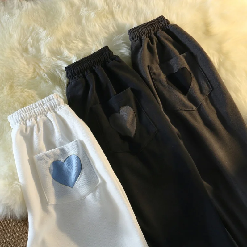 Autumn ripped love pocket loose sweatpants women's drawstring drawstring pants high waist casual straight leg pants
Autumn ripped love pocket loose sweatpants women's drawstring drawstring pants high waist casual straight leg pants