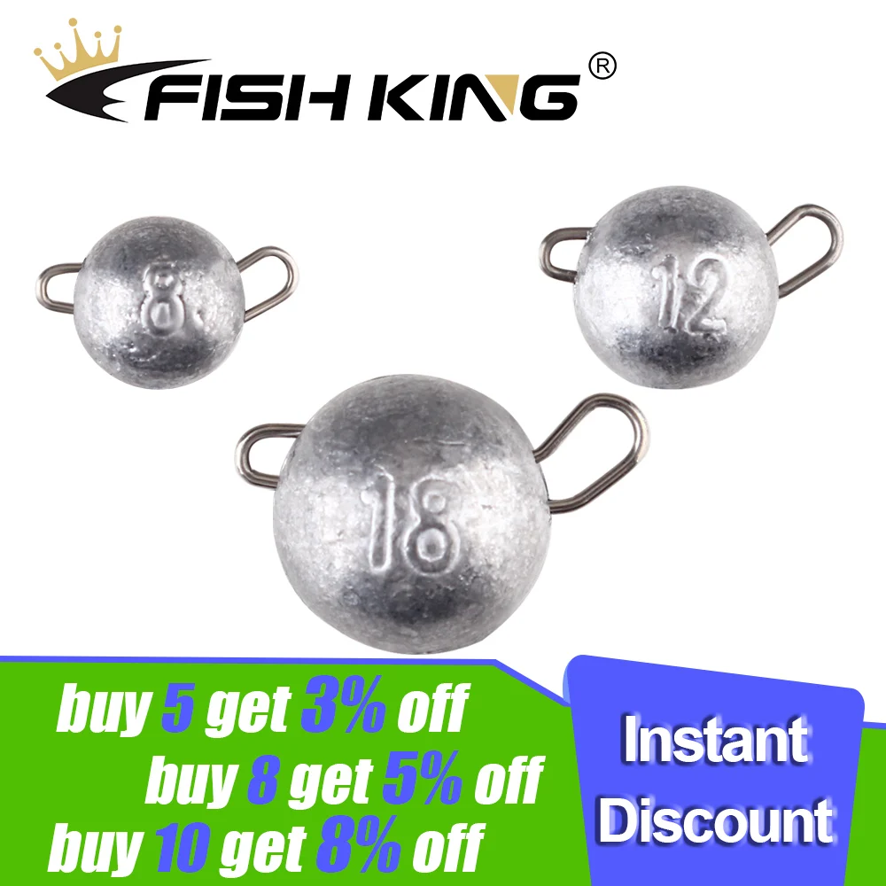 FISH KING 5pcs/pack 6g 8g 10g 12g 14g 18g Fishing Sinker Fishing Accesories Jig Head Bullet Weight Soft Lure Texas Rig
FISH KING 5pcs/pack 6g 8g 10g 12g 14g 18g Fishing Sinker Fishing Accesories Jig Head Bullet Weight Soft Lure Texas Rig
