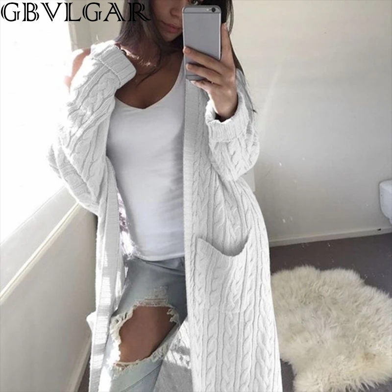 Autumn Winter New Cardigan Coat Womens Pockets Sweater Women Long Sleeve Warm Sweater Thick Knitted Female Open Stitch Sweater 
Autumn Winter New Cardigan Coat Womens Pockets Sweater Women Long Sleeve Warm Sweater Thick Knitted Female Open Stitch Sweater