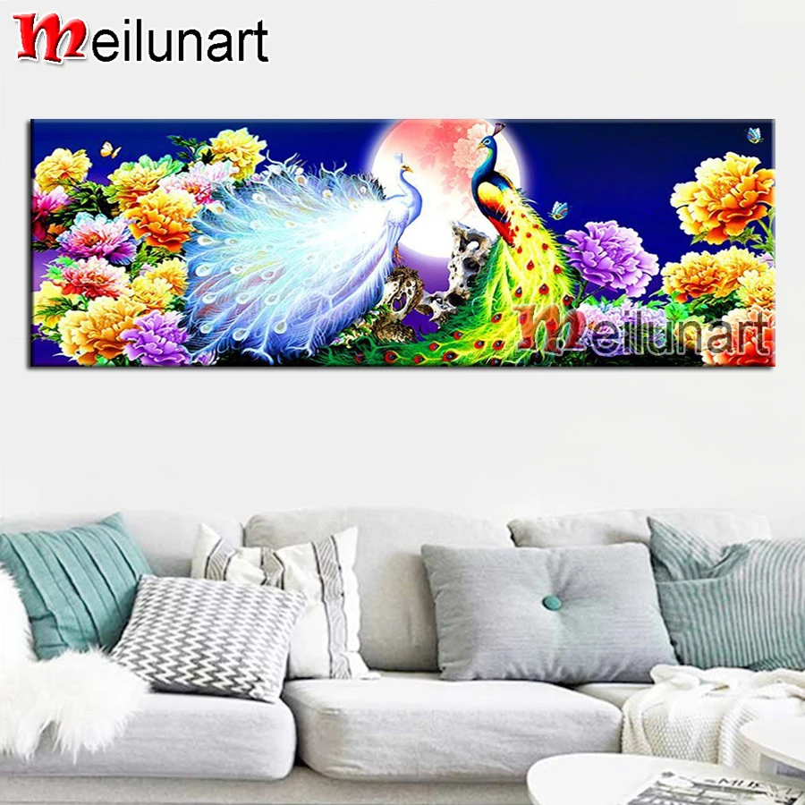 Wealthy peacock flower blooms moon large diy 5d diamond painting kit full square round drill diamond embroidery sale AS1306 
Wealthy peacock flower blooms moon large diy 5d diamond painting kit full square round drill diamond embroidery sale AS1306