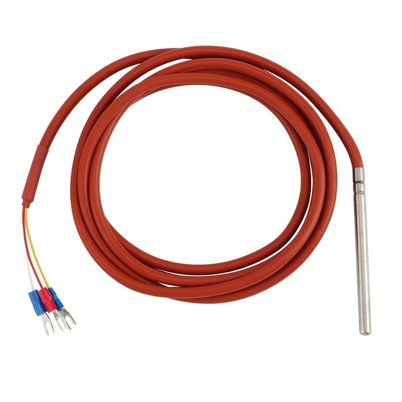 PT100 RTD Temperature Sensor 6mmx80mm Class B 2M Silicone Gel Coated Wire Platinum Resistance Pt 100 Stainless Steel
PT100 RTD Temperature Sensor 6mmx80mm Class B 2M Silicone Gel Coated Wire Platinum Resistance Pt 100 Stainless Steel