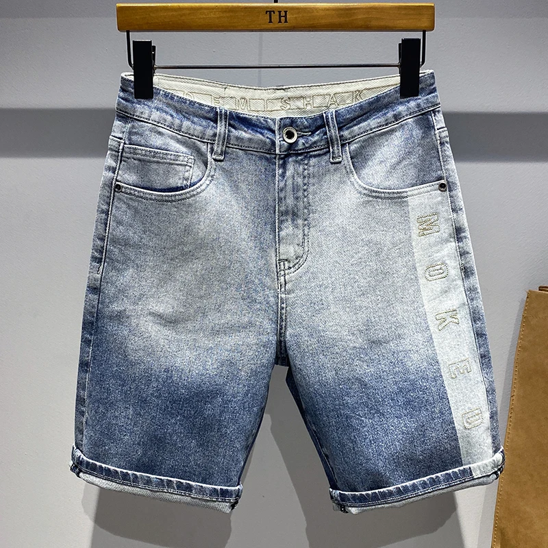 Summer Shorts Men Designer Jeans for Men Gradient Simplicity Casual Fashion Letter Printing Youth Knee Length Denim Shorts
Summer Shorts Men Designer Jeans for Men Gradient Simplicity Casual Fashion Letter Printing Youth Knee Length Denim Shorts