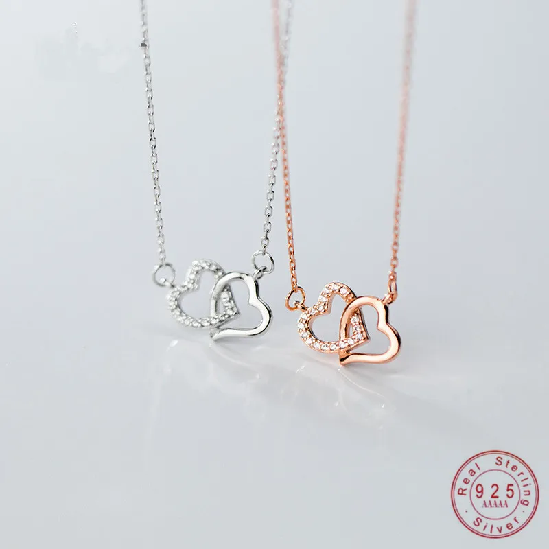 Fashion Exquisite Genuine 925 Sterling Silver Jewelry Double-layered Love Heart Crystal Zircon Pendant Necklace for Women Gift
Fashion Exquisite Genuine 925 Sterling Silver Jewelry Double-layered Love Heart Crystal Zircon Pendant Necklace for Women Gift