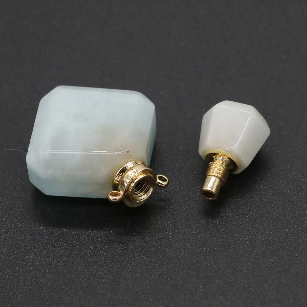 Natural Perfume Bottle Connector Essential Oil Diffuser Charms Aquamarines Stone Pendant for Women Necklace Jewelry Gift 23x35mm
Natural Perfume Bottle Connector Essential Oil Diffuser Charms Aquamarines Stone Pendant for Women Necklace Jewelry Gift 23x35mm